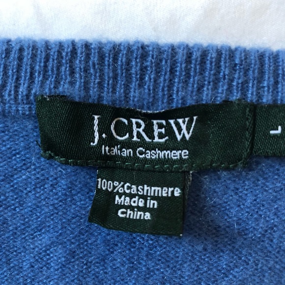 Men’s J Crew Cashmere v neck sz L BLUE - Picture 3 of 4